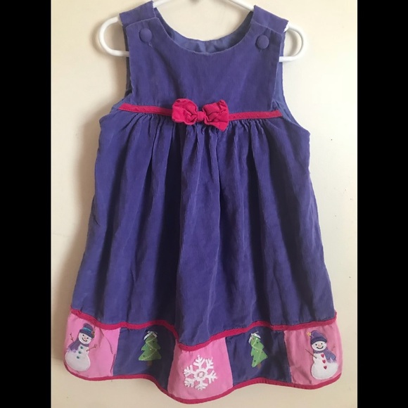 Rare Vintage 1980’s Custom Snowman Corduroy Dress - Picture 1 of 6